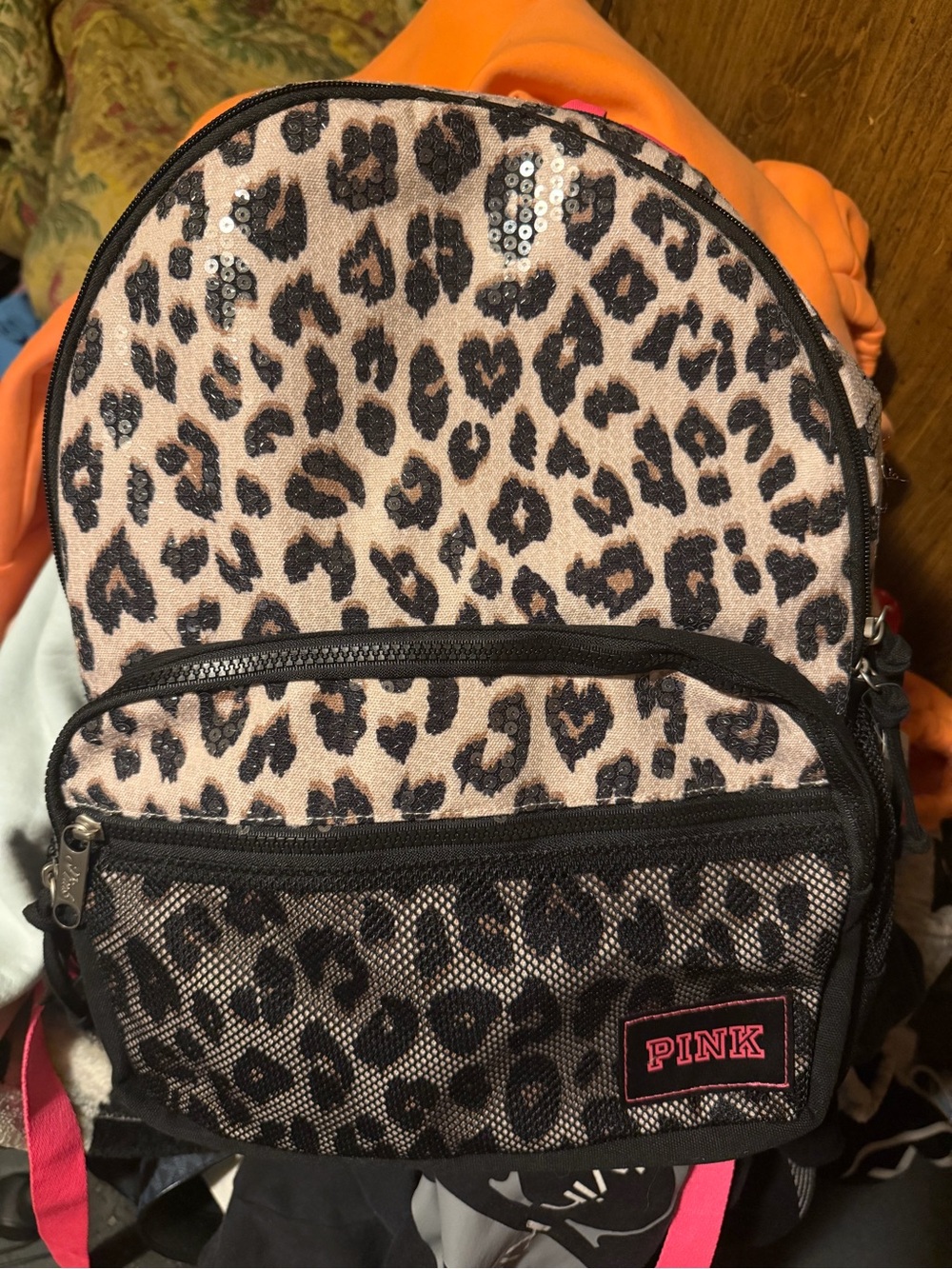 NWT vs pink sequin cheetah backpack